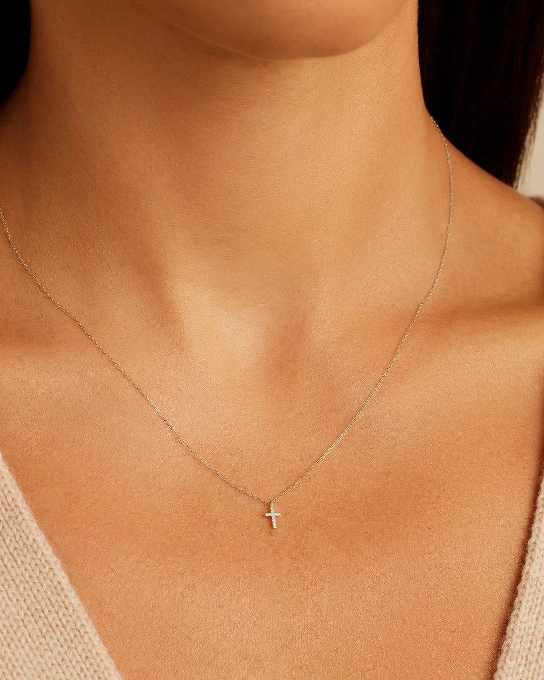 Pavé Cross Pendant Necklace