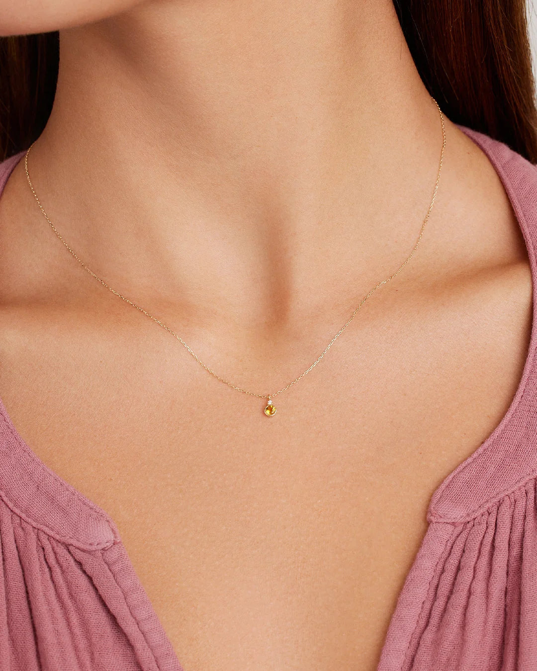 Dainty Birthstone Pendant Necklace