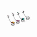 Double Gem Belly Button Piercing Ring