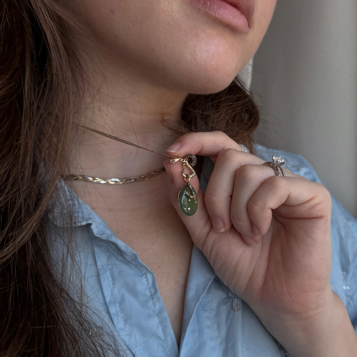 Birthstone Ring Charm for Necklace