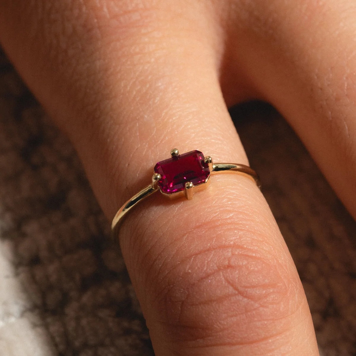 Baguette Birthstone Ring
