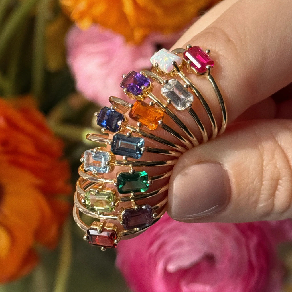 Baguette Birthstone Ring