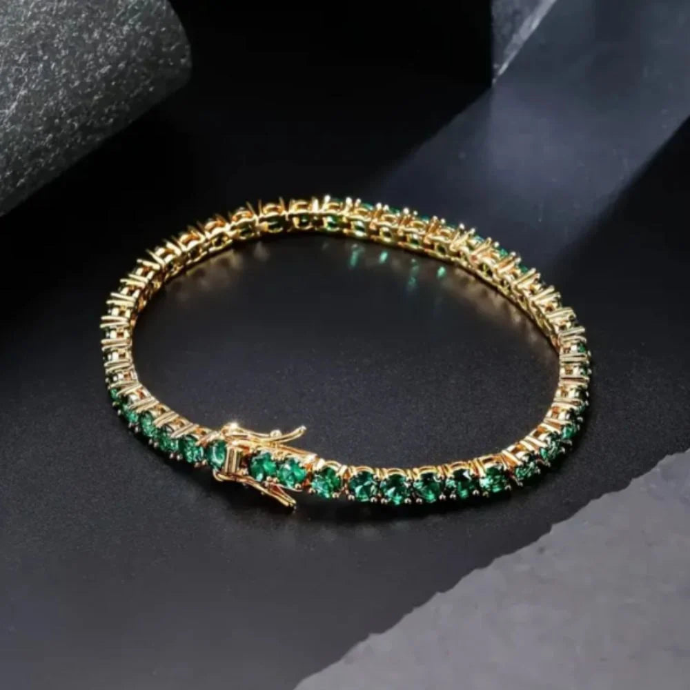 Green Stone Tennis Bracelet