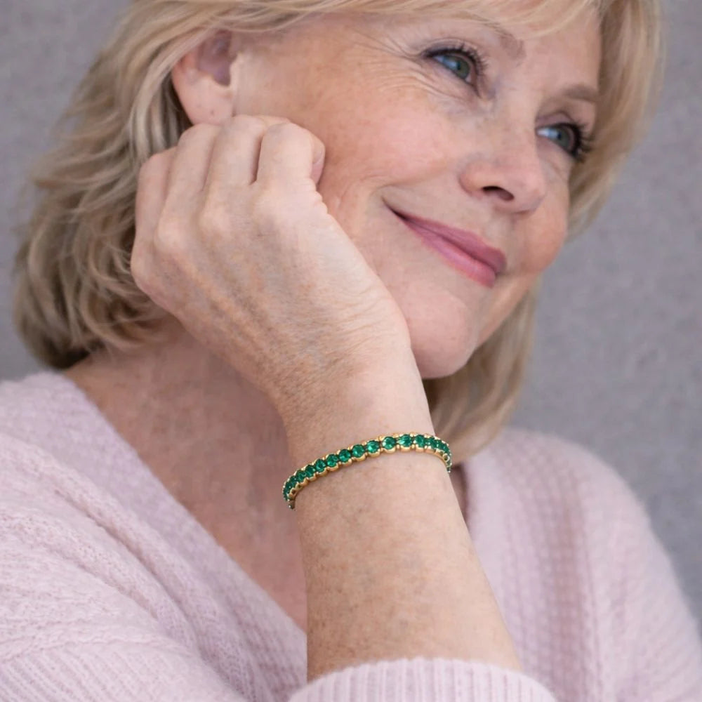 Green Stone Tennis Bracelet