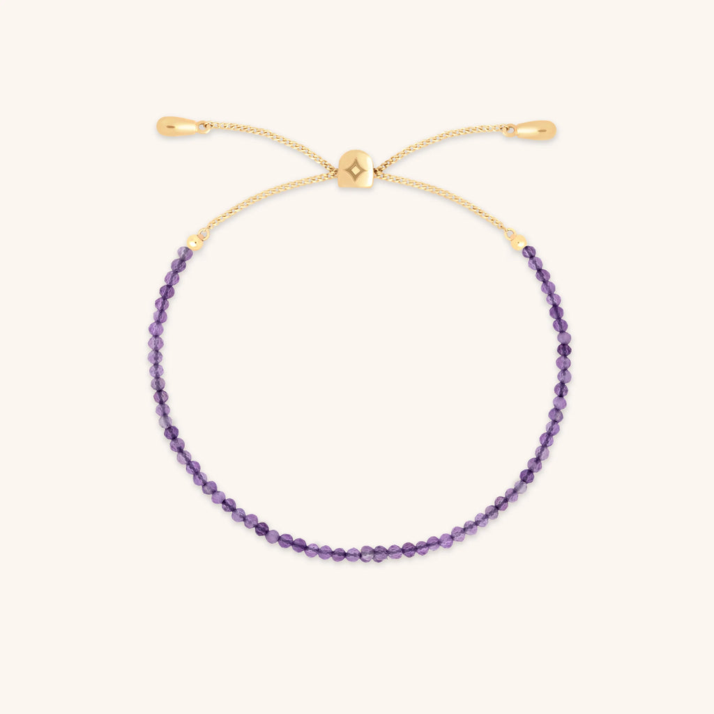 February Birthstone Beaded Bracelet