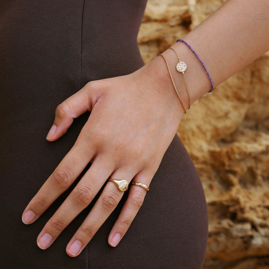 February Birthstone Beaded Bracelet