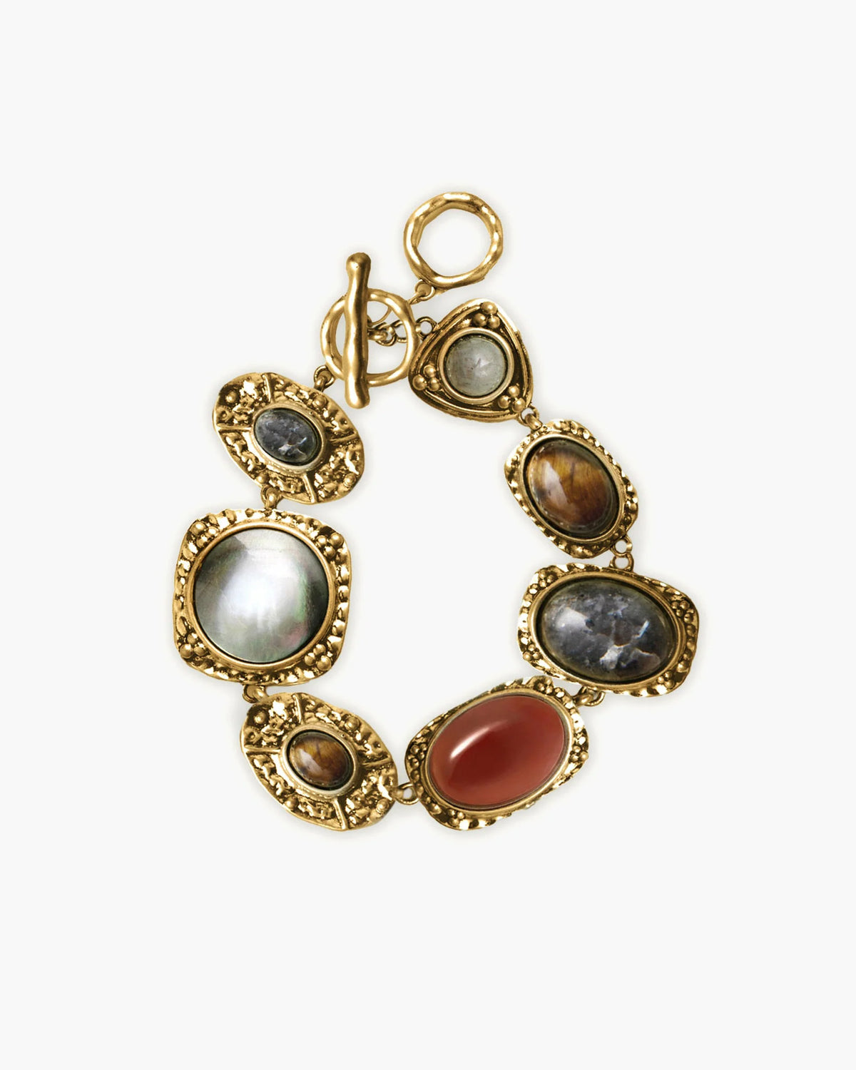 Natural Stone Link Bracelet