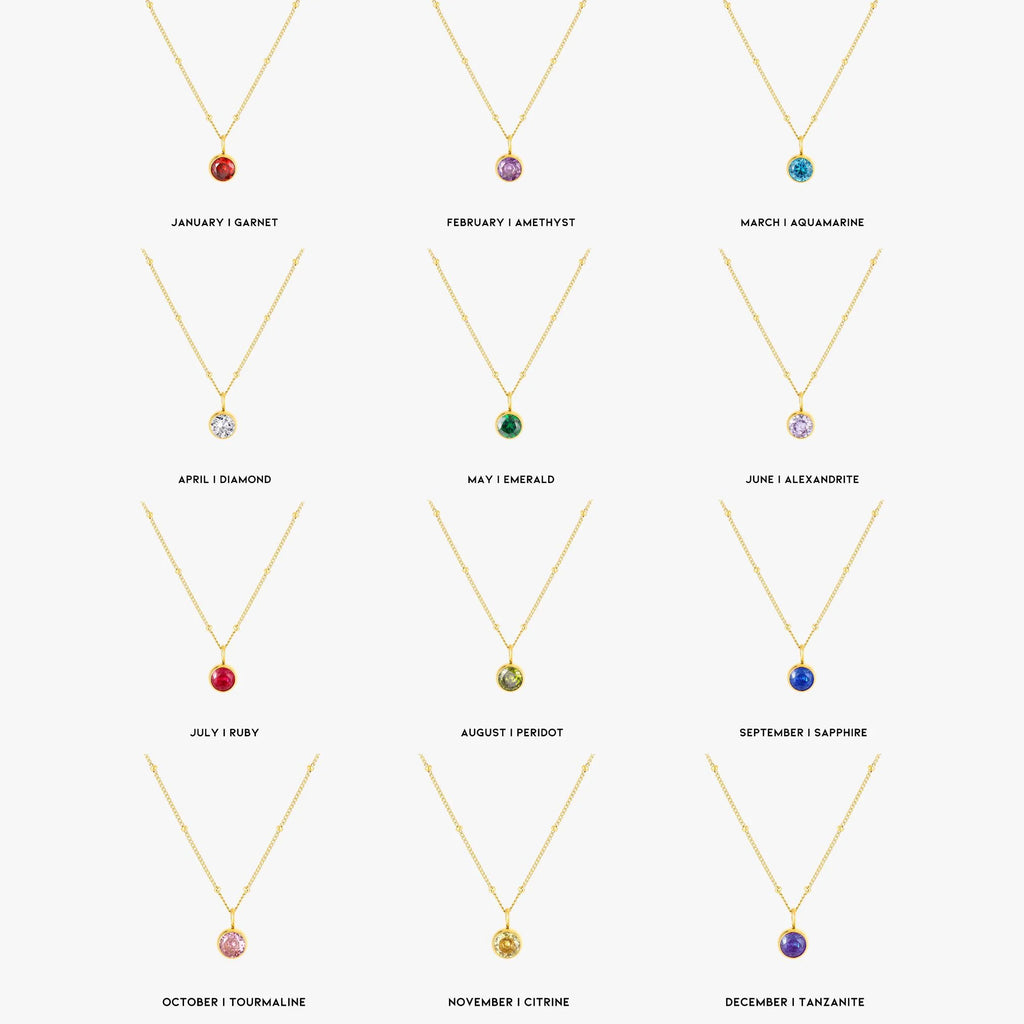 Waterproof Birthstone Necklace