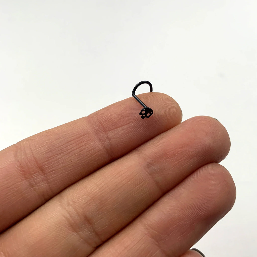 Skull Nose Ring Stud