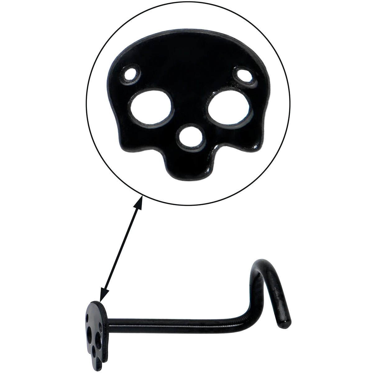 Skull Nose Ring Stud