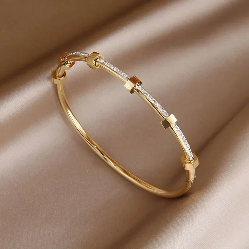 Twisted Sparkle Bangle Bracelet