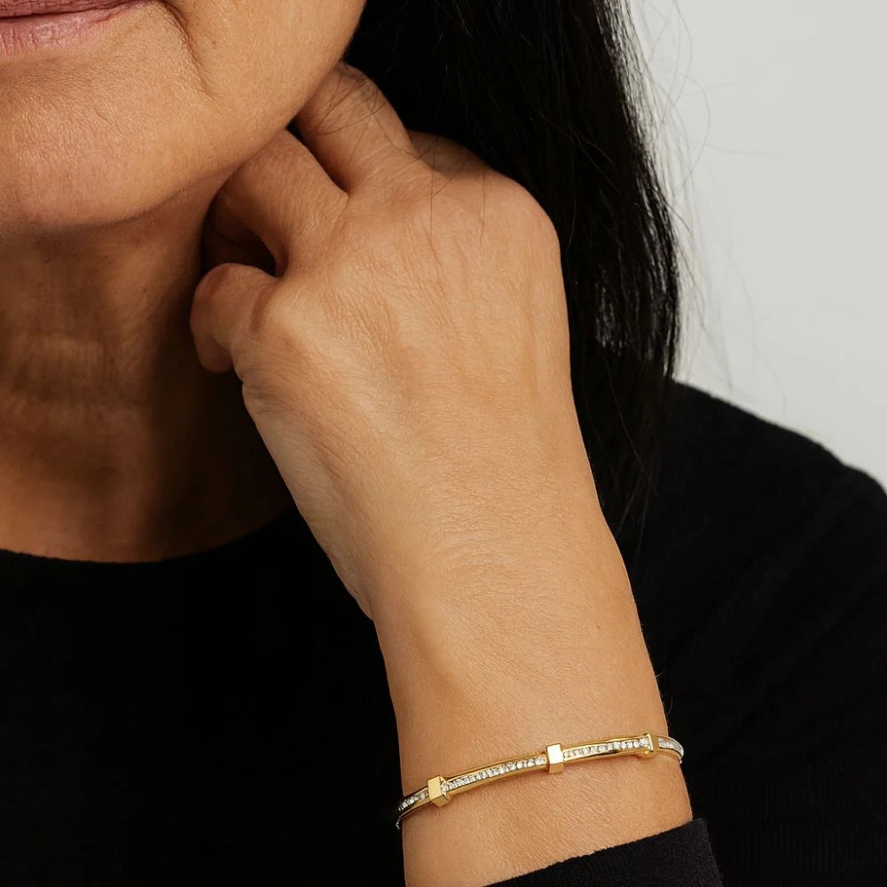 Twisted Sparkle Bangle Bracelet