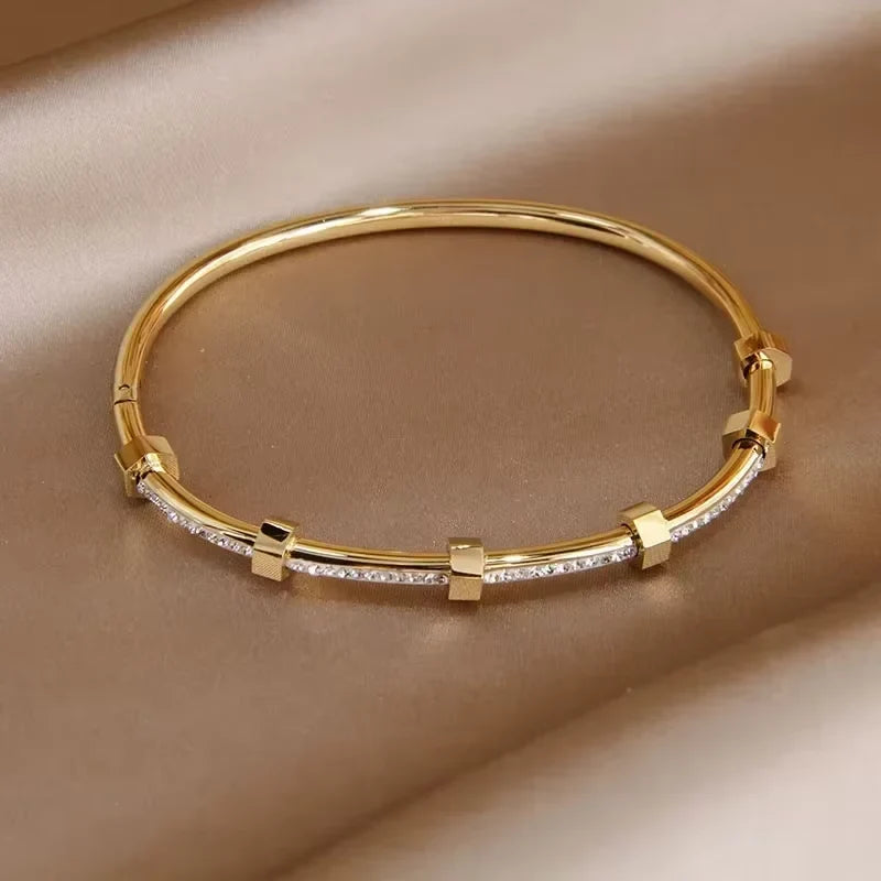 Twisted Sparkle Bangle Bracelet