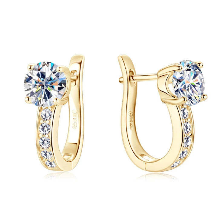 Channel Set Huggie Hoop Earrings