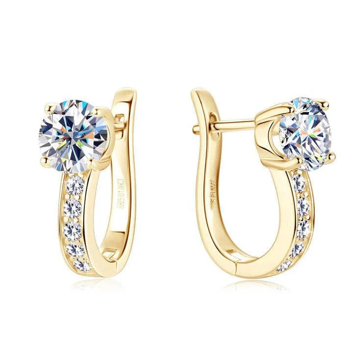 Channel Set Huggie Hoop Earrings