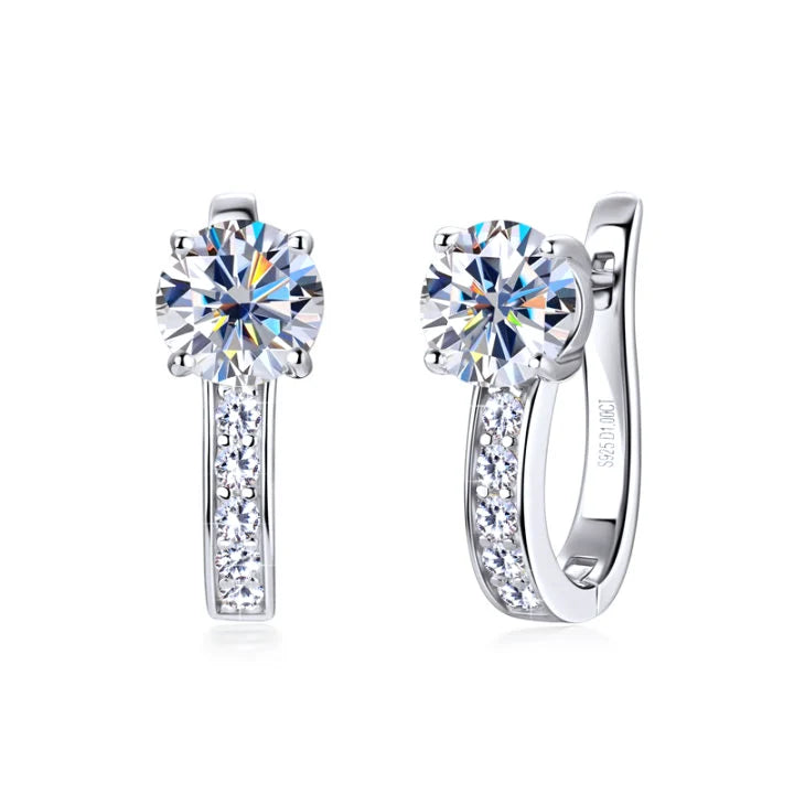 Channel Set Huggie Hoop Earrings