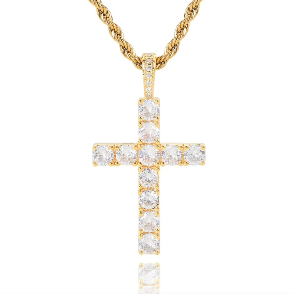 Iced Out Cross Pendant Necklace