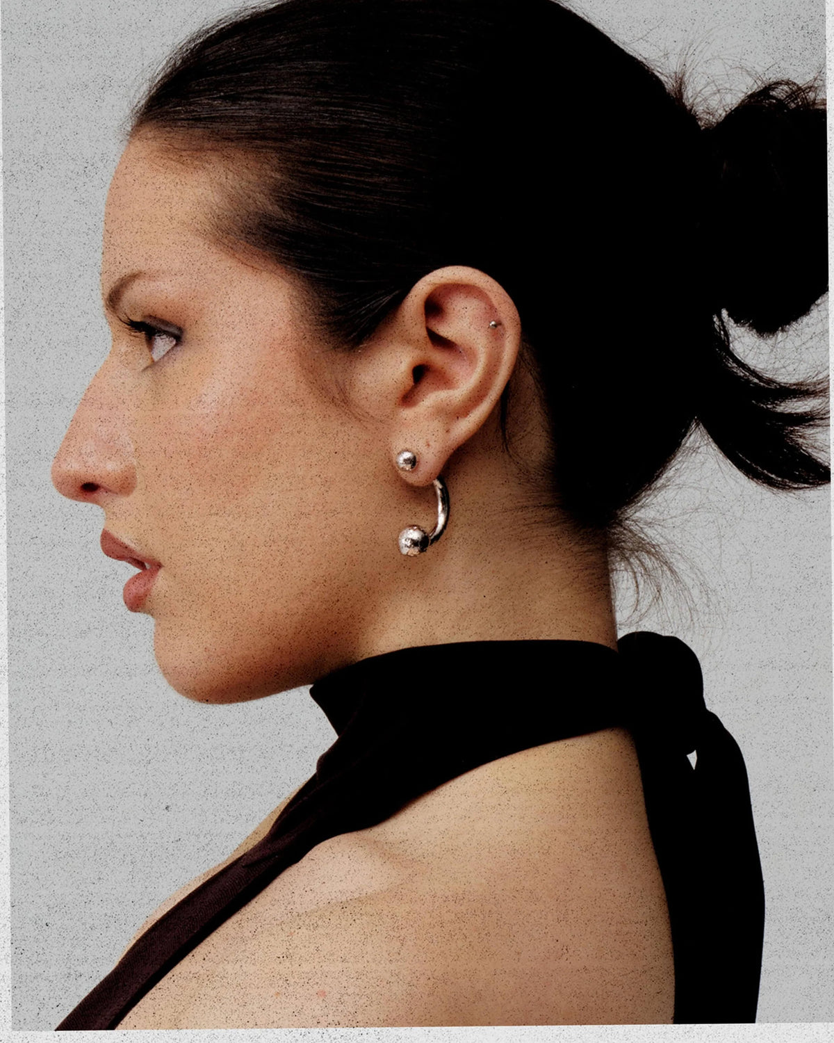 Ball End Hoop Earrings