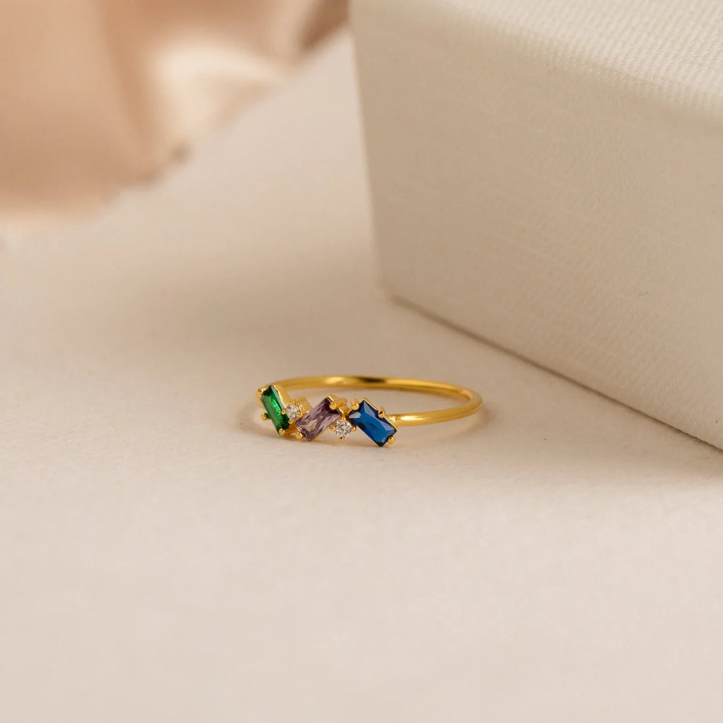 Mothers Birthstone Cluster Ring