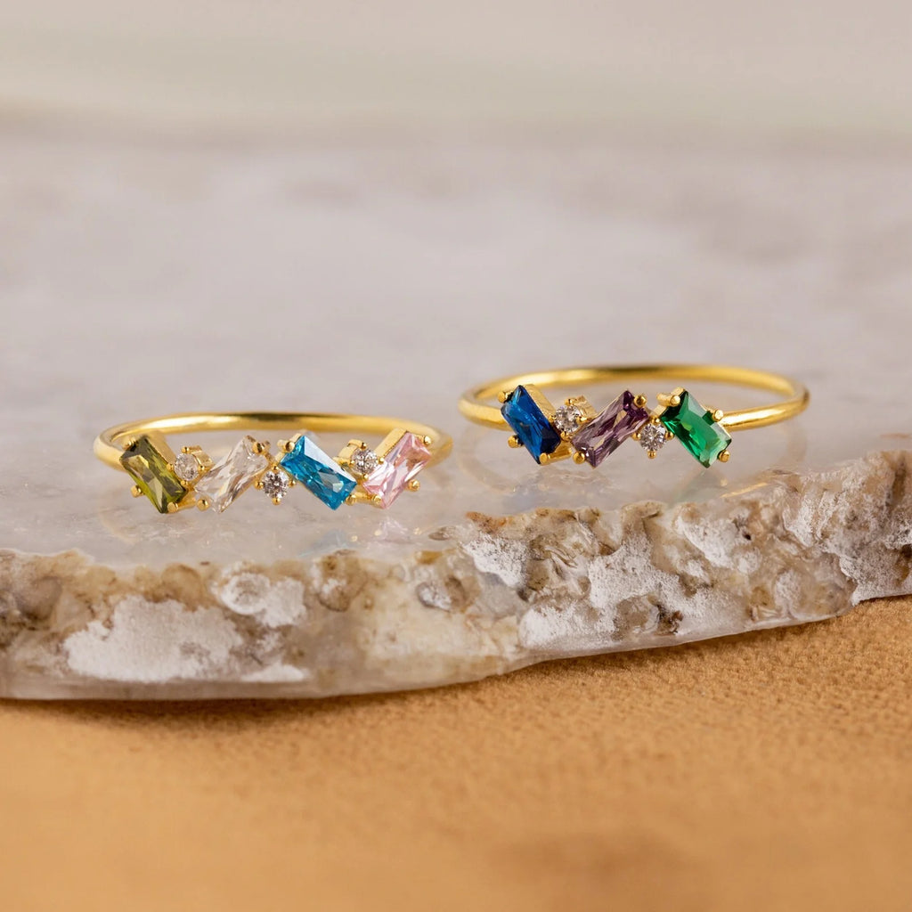 Mothers Birthstone Cluster Ring