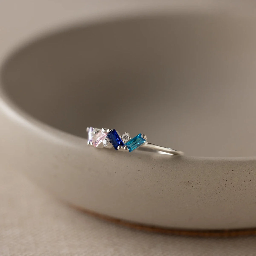 Mothers Birthstone Cluster Ring