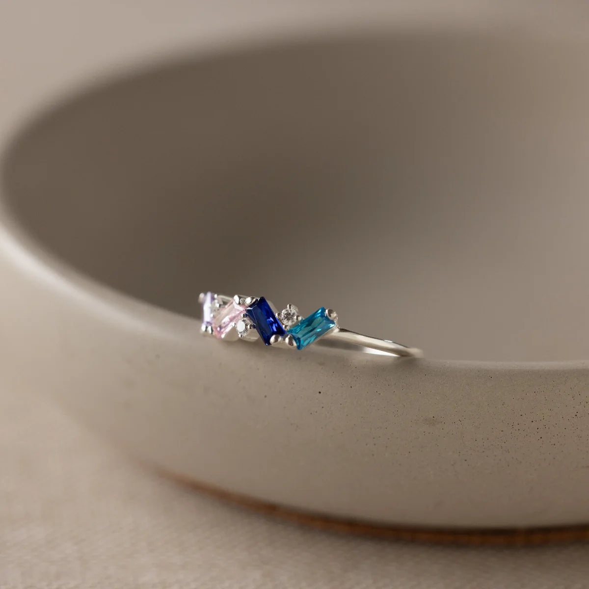 Mothers Birthstone Baguette Ring