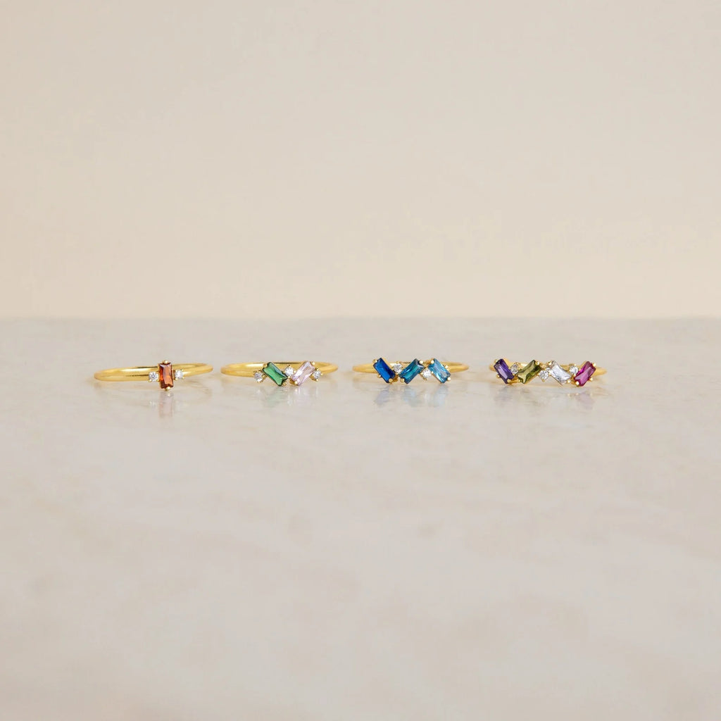 Mothers Birthstone Cluster Ring