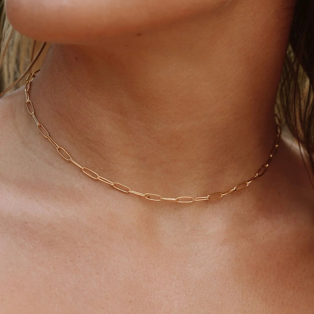 Paperclip Chain Choker Necklace