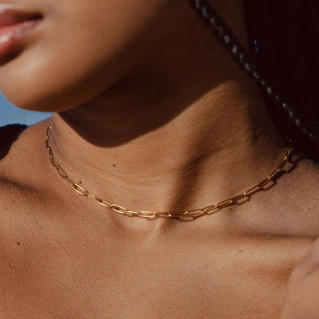 Paperclip Chain Choker Necklace