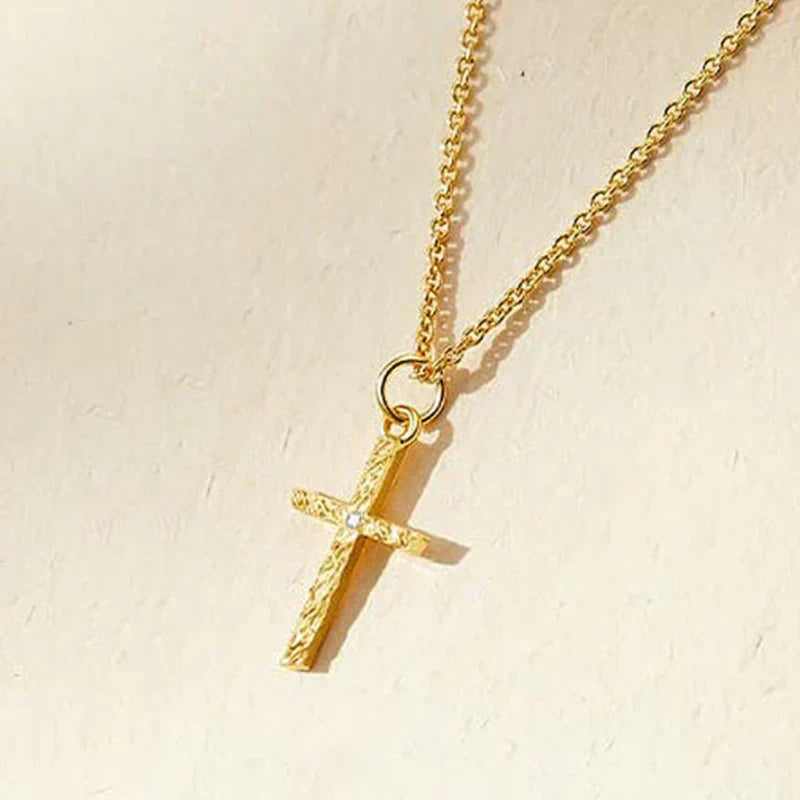 Initial and Cross Necklace Set