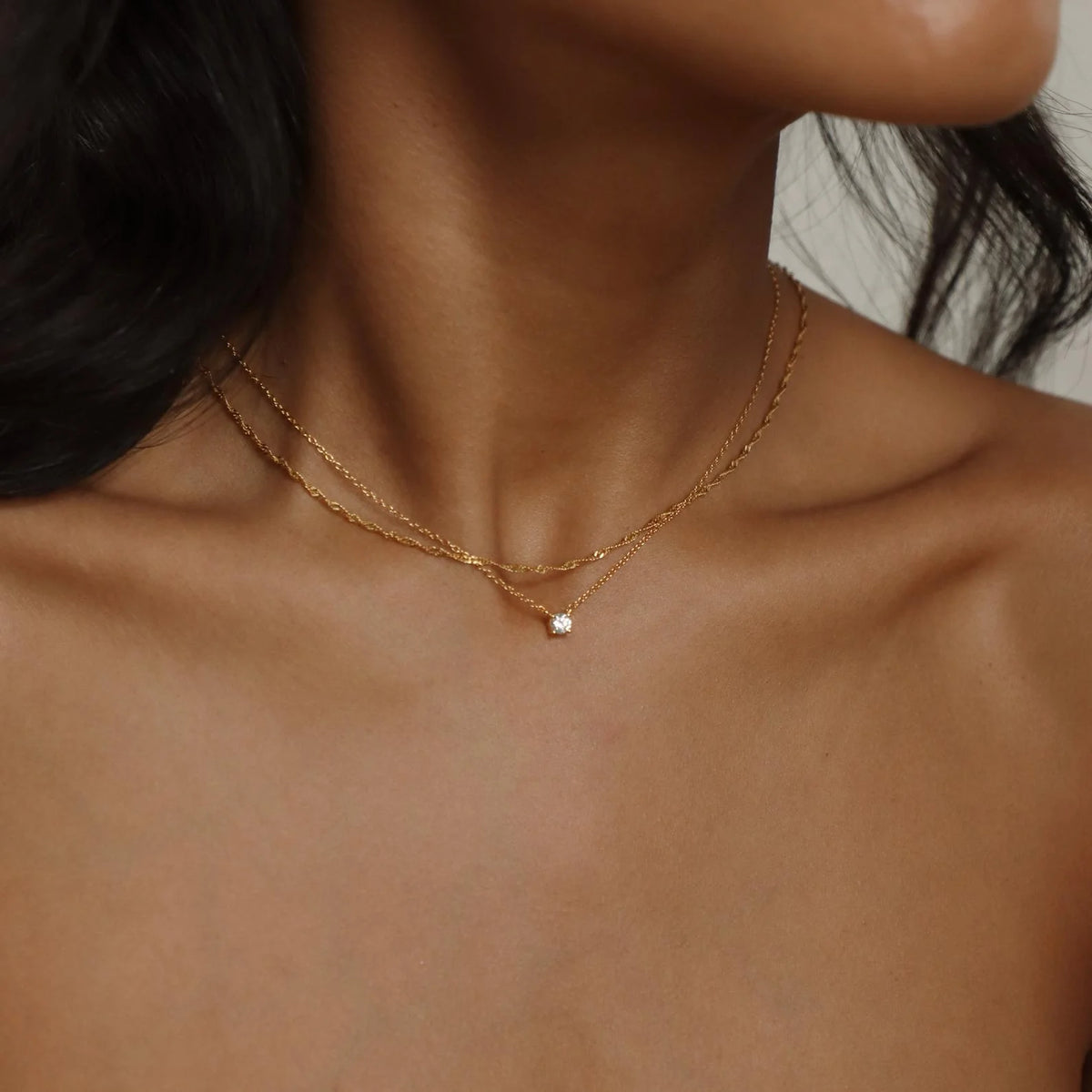 Dainty Solitaire Necklace for Women