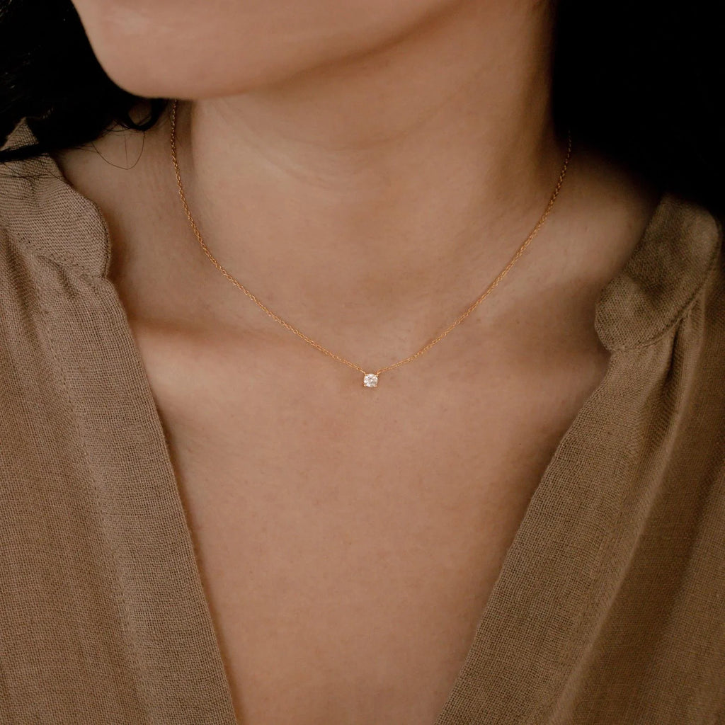 Dainty Solitaire Necklace for Women