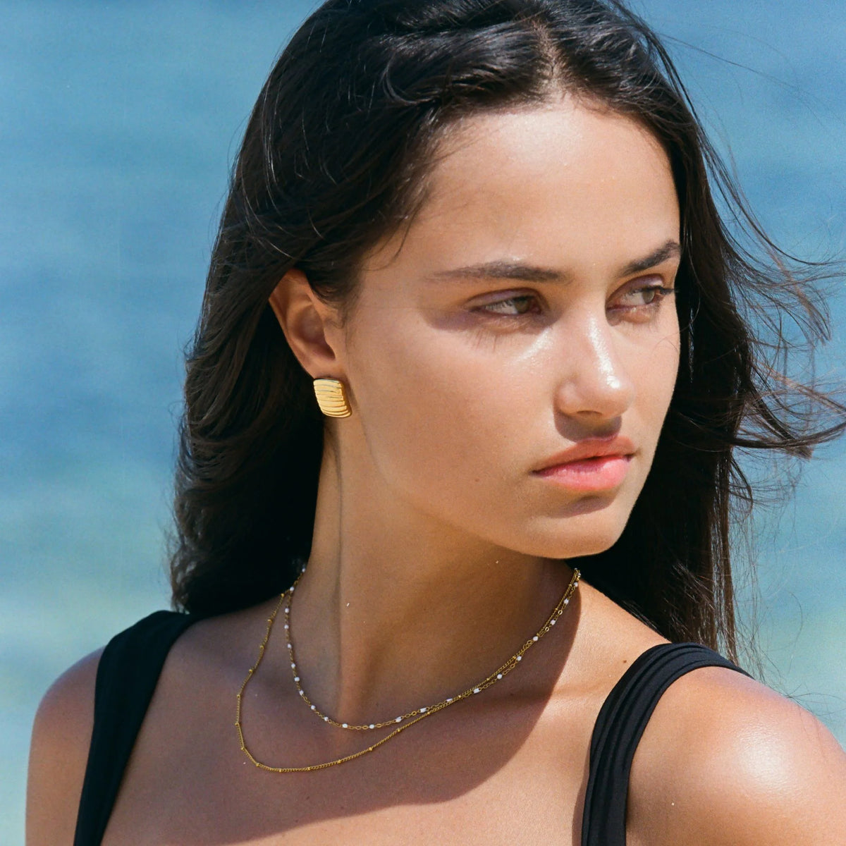 Layered Beaded Choker Necklace
