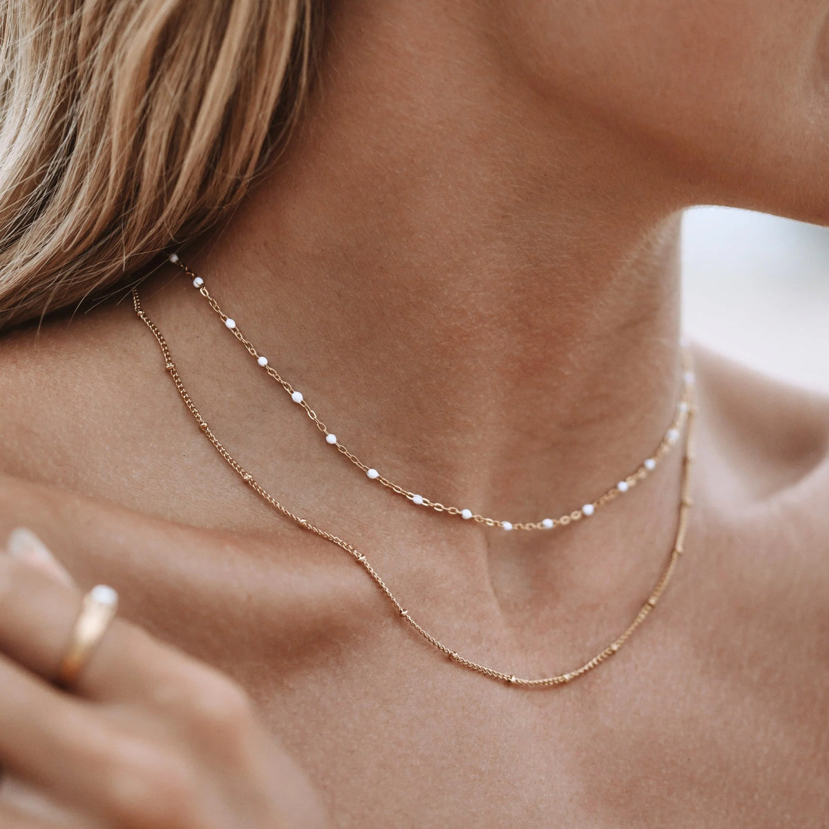 Layered Beaded Choker Necklace