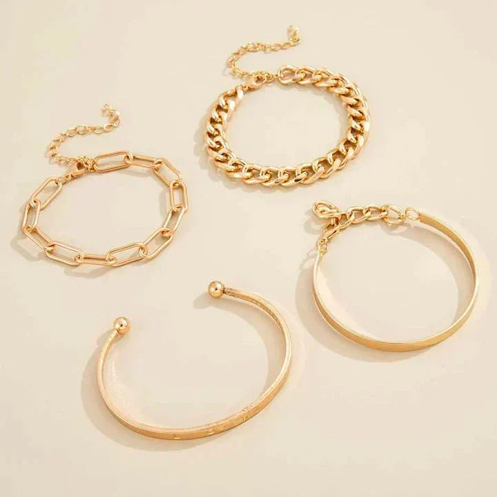 Cuff and Chain Bangles Set