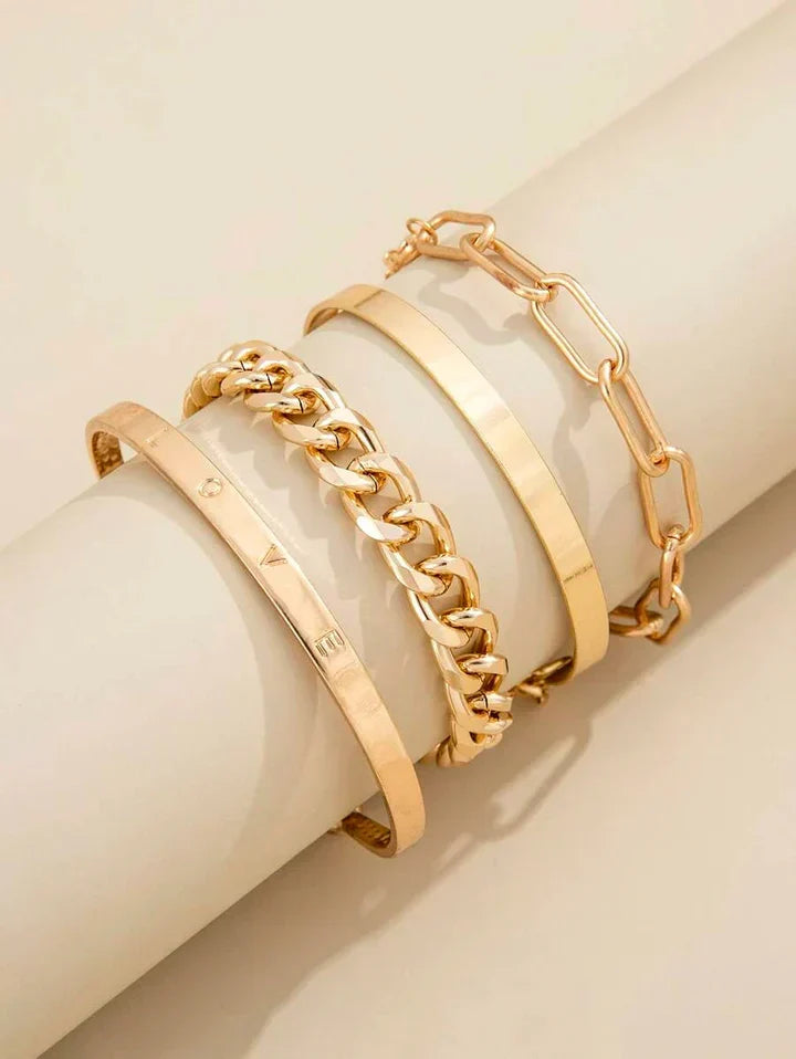 Cuff and Chain Bangles Set