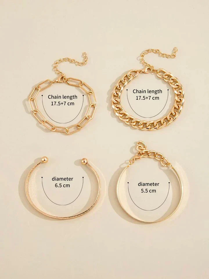 Cuff and Chain Bangles Set