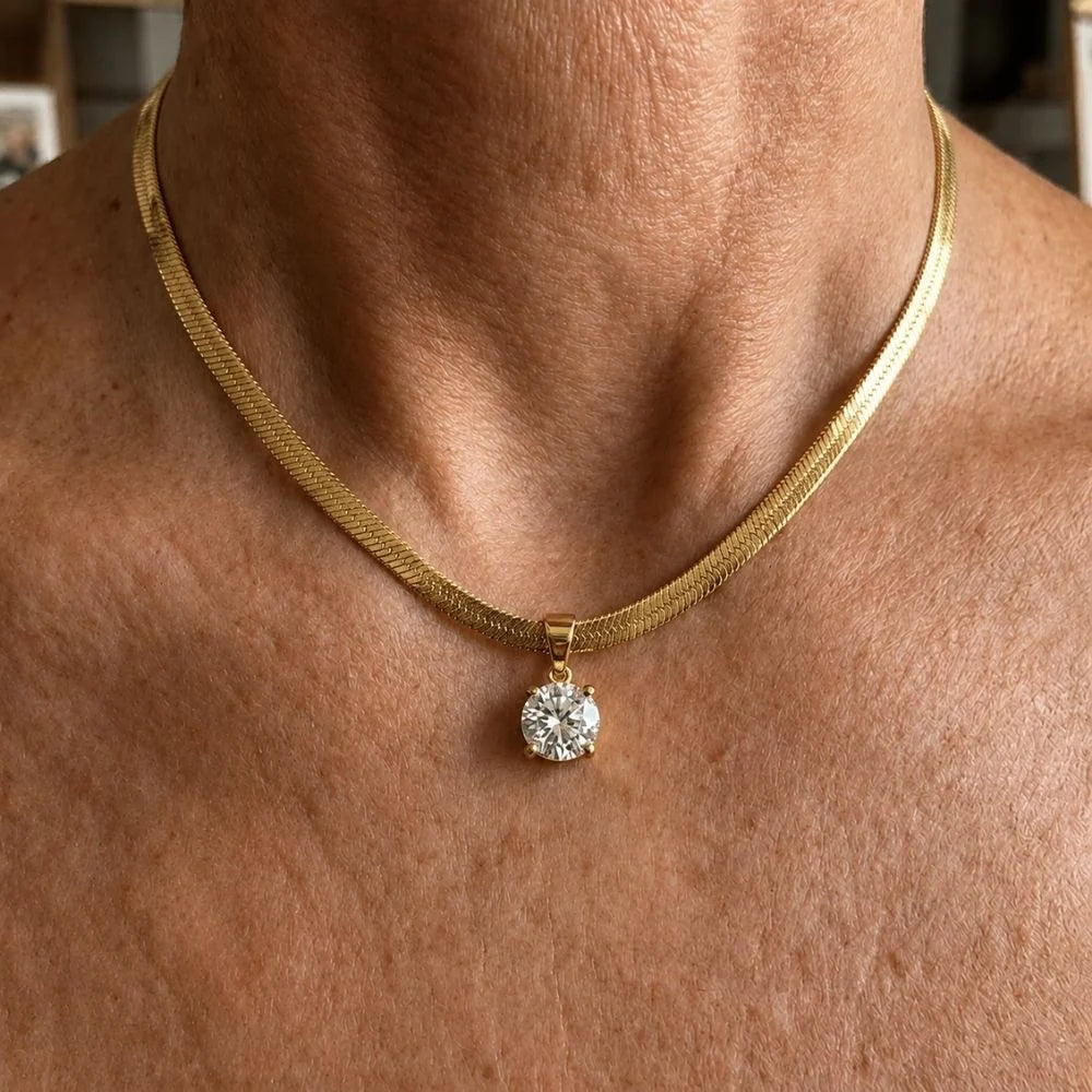 Solitaire Pendant Necklace for Women
