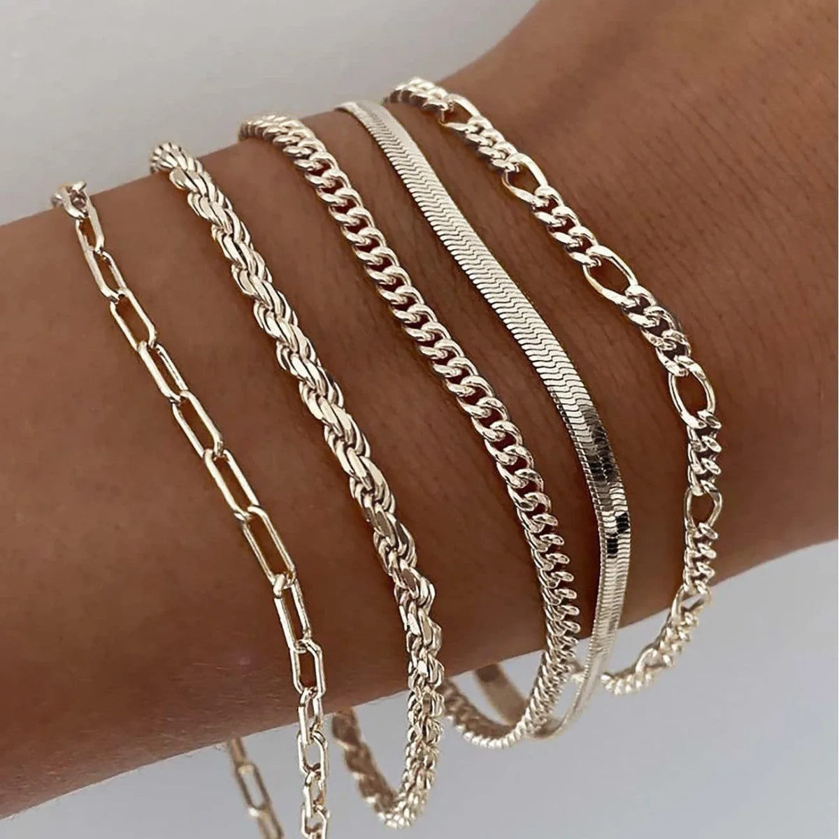 Layered Chain Bracelet Set