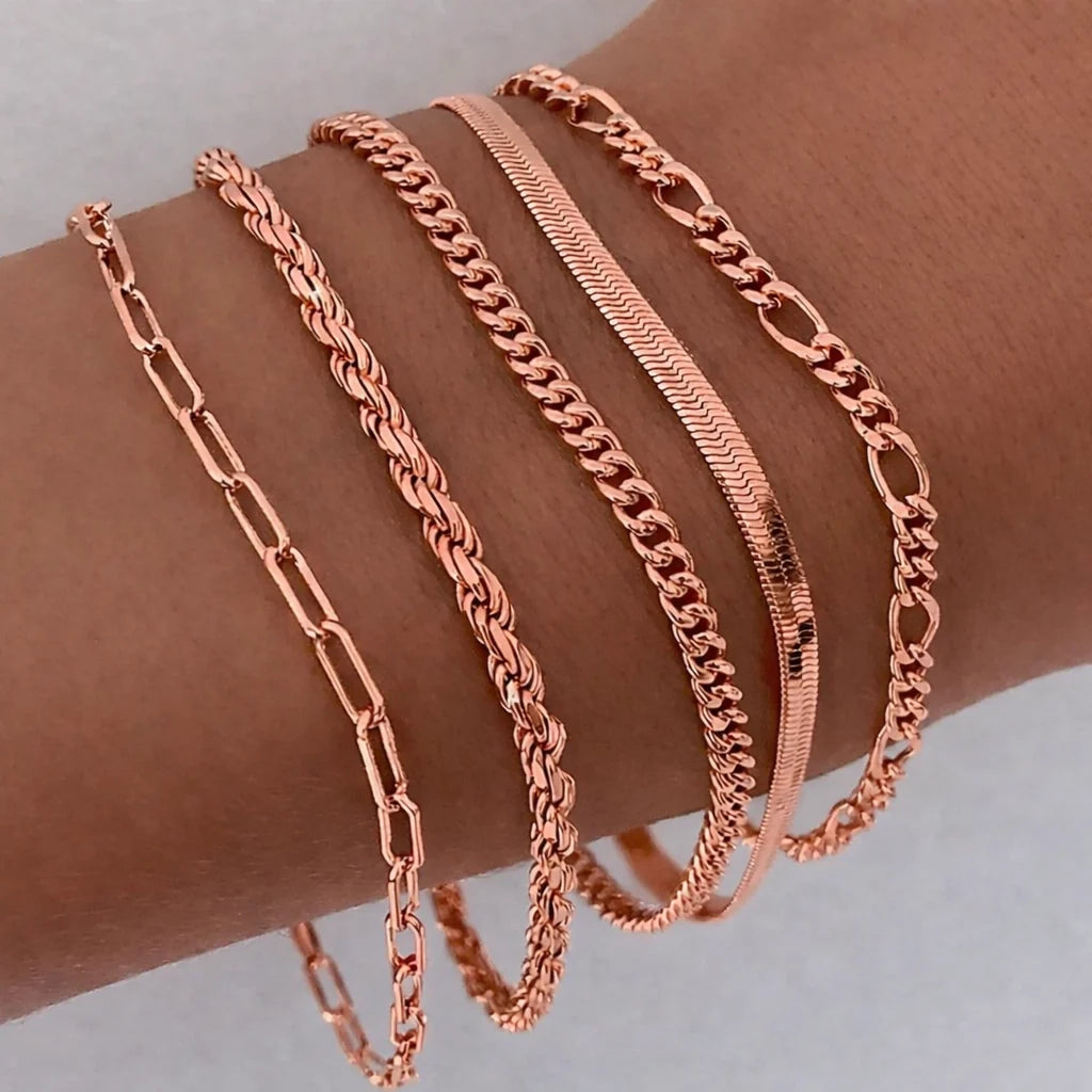 Layered Chain Bracelet Set