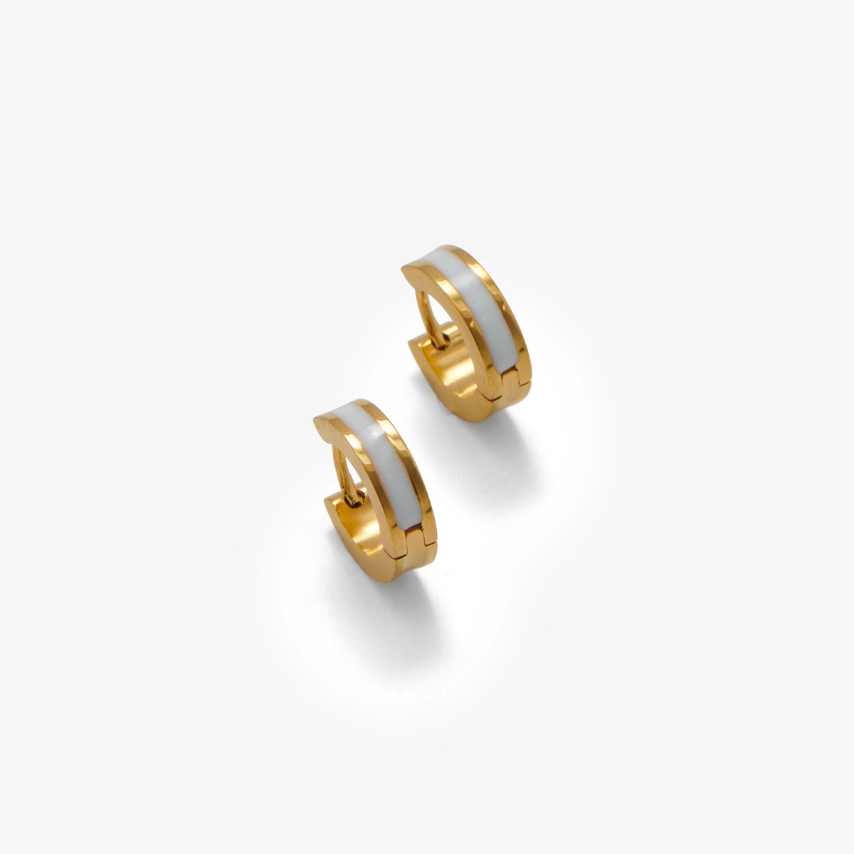 Stripe Huggie Hoop Earrings