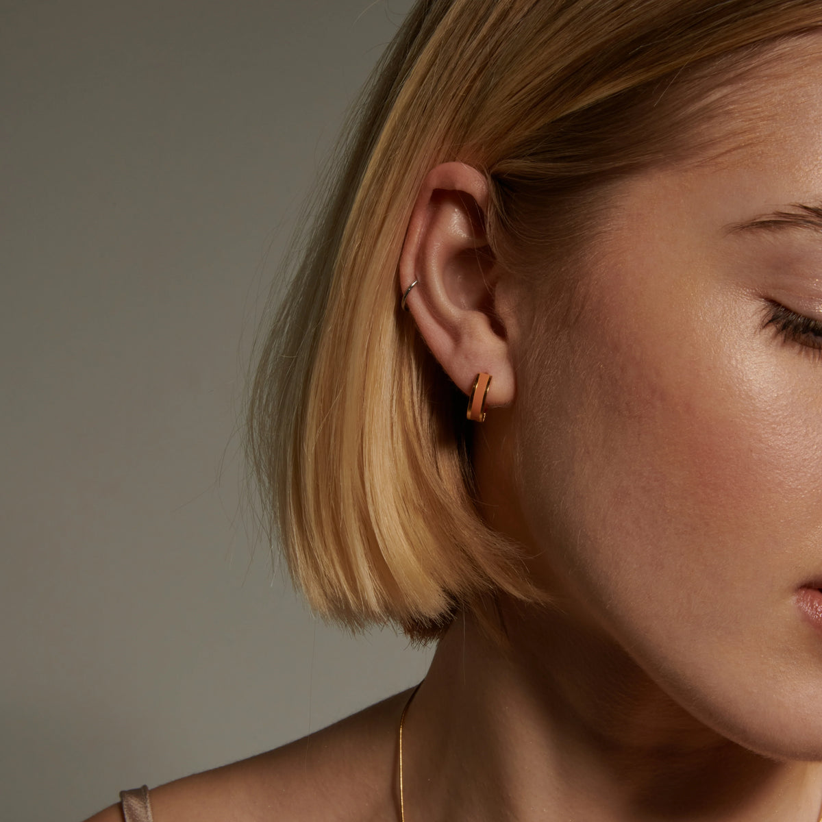 Stripe Huggie Hoop Earrings