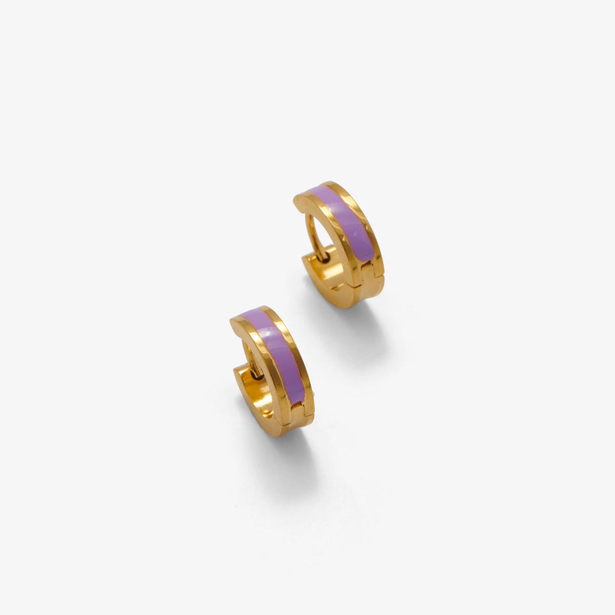 Stripe Huggie Hoop Earrings