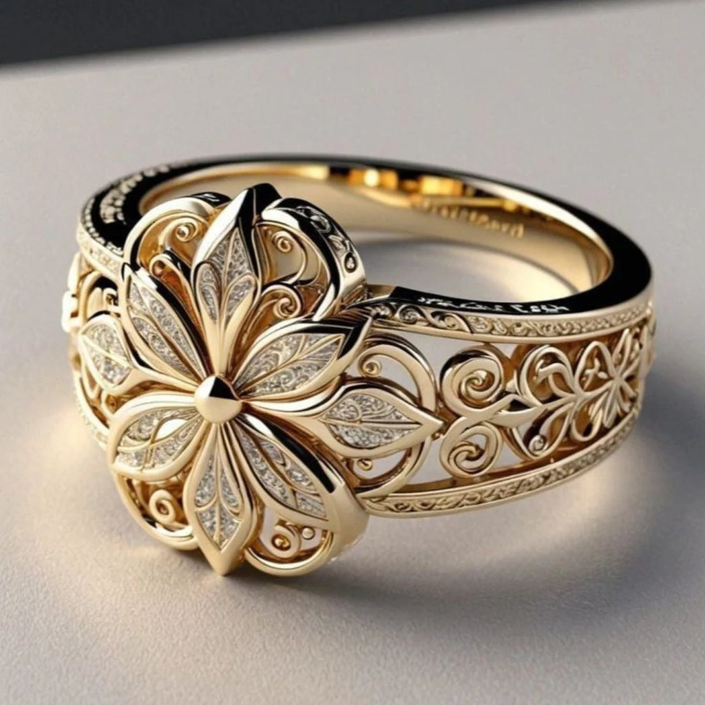 Vintage Floral Sparkle Ring