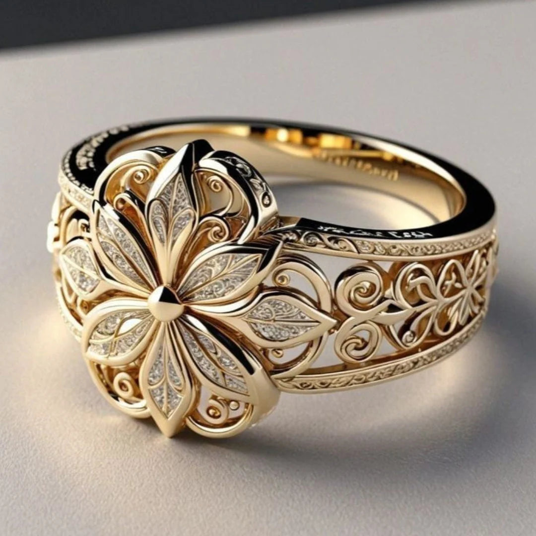Vintage Floral Sparkle Ring