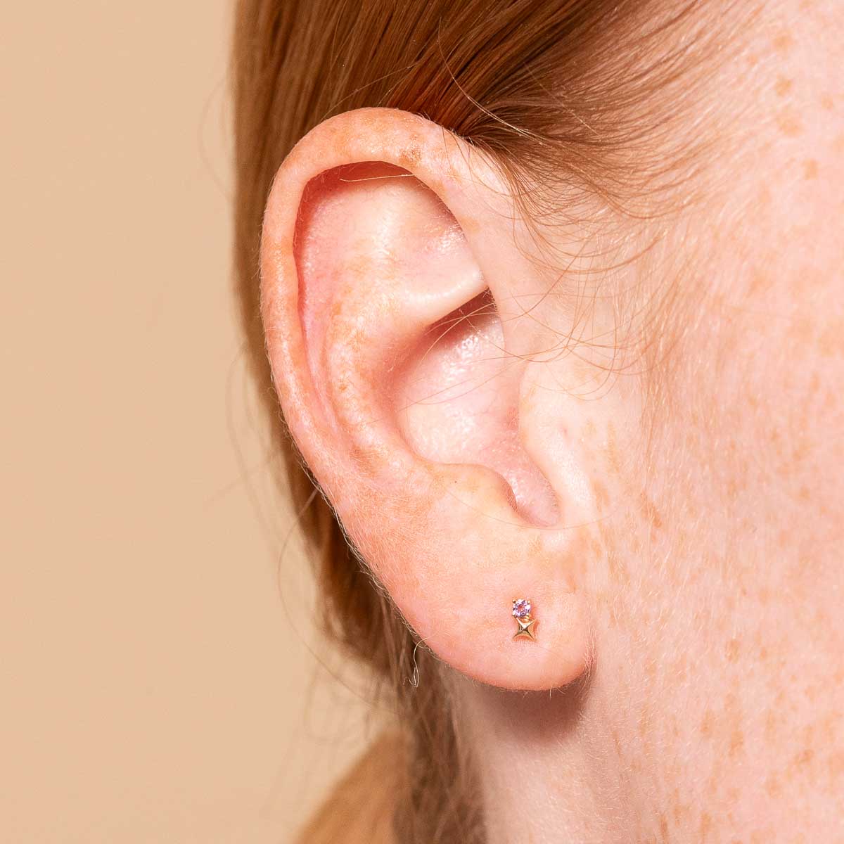 February Birthstone Stud Earrings