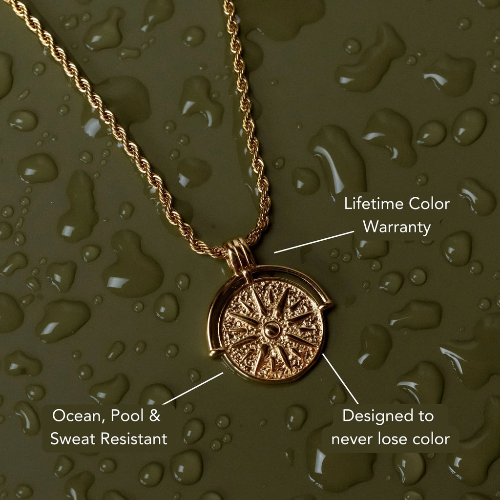 Sun Coin Pendant Necklace