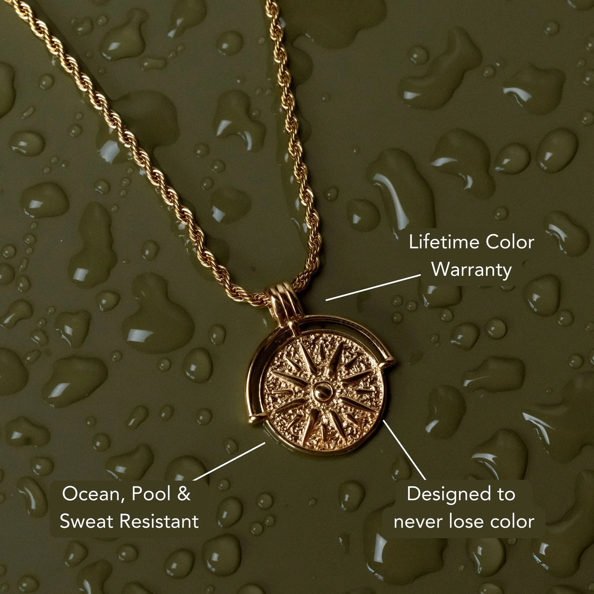 Sun Coin Pendant Necklace