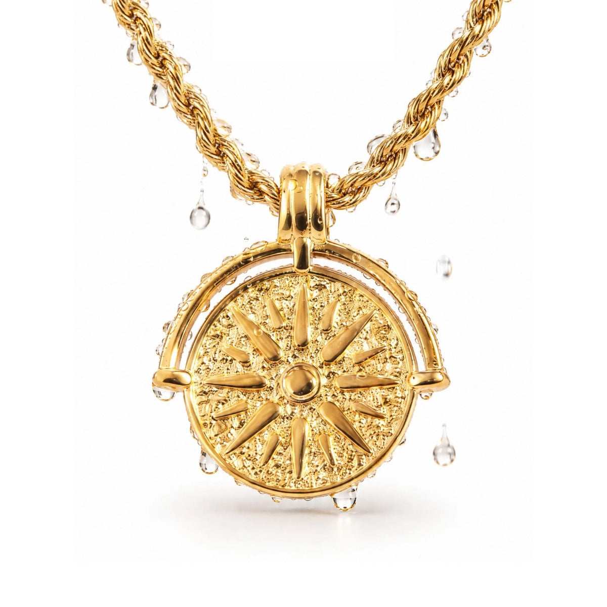 Sun Coin Pendant Necklace