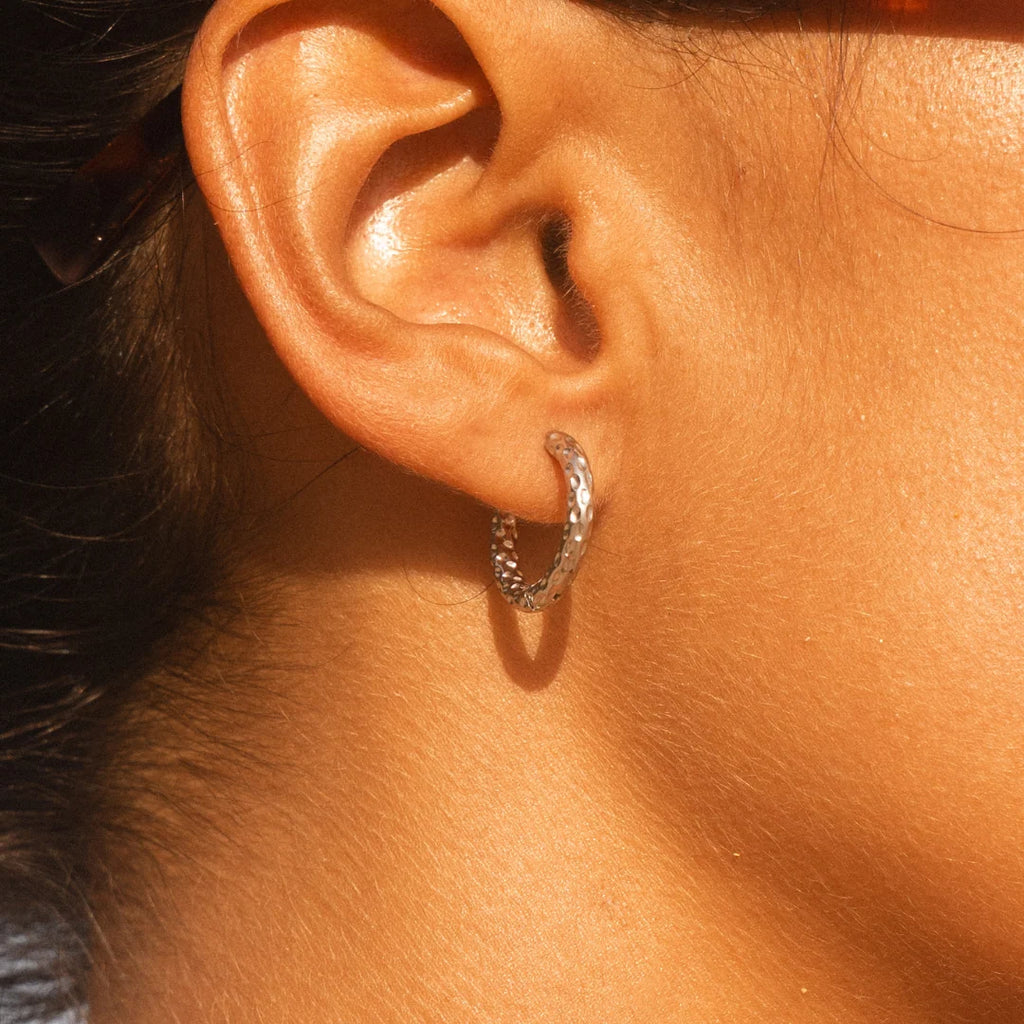 Hammered Hoop Earrings